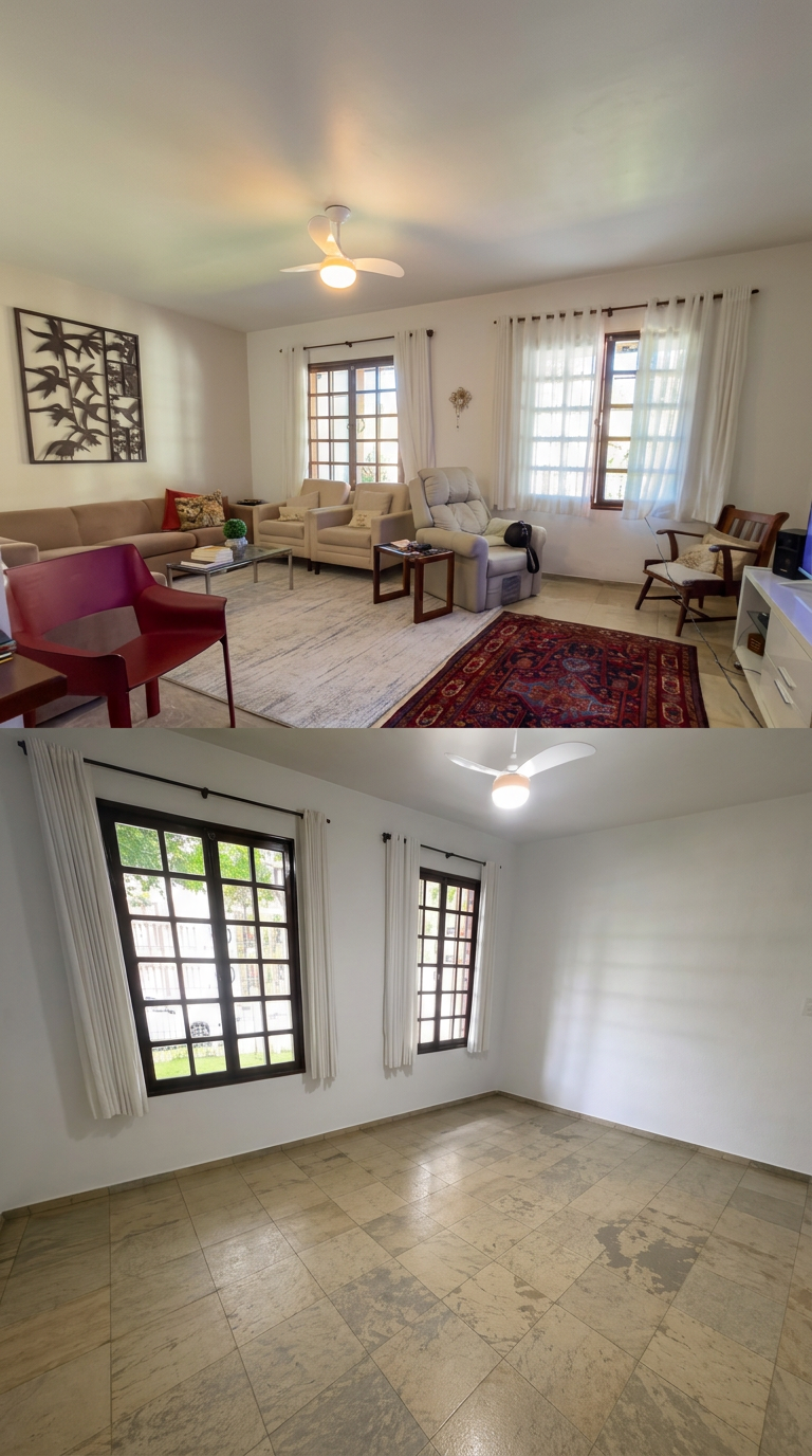 Duas configurações da sala de estar