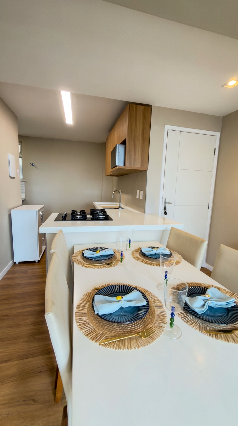 Sala de jantar integrada à cozinha